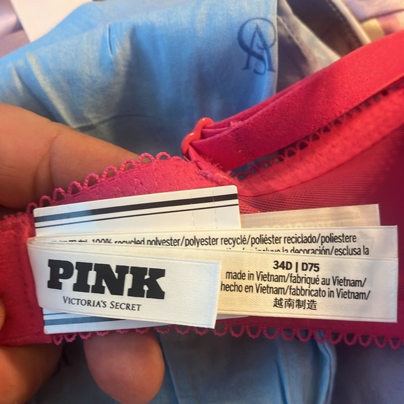 🔥VS Pink Wink push up lace balconette bra sz 34D NWT - Picture 10 of 13
